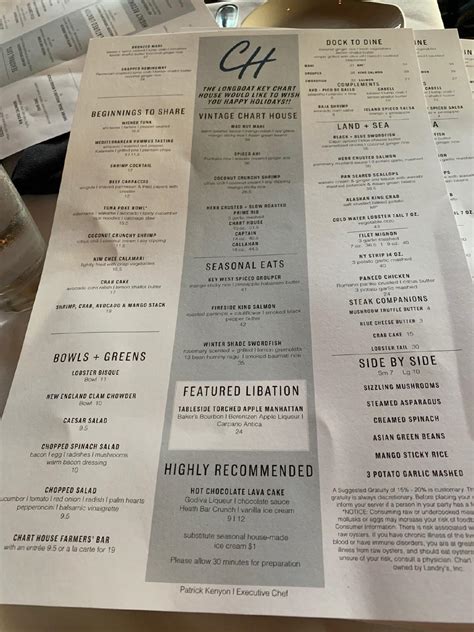 Chart House Menu Longboat Key