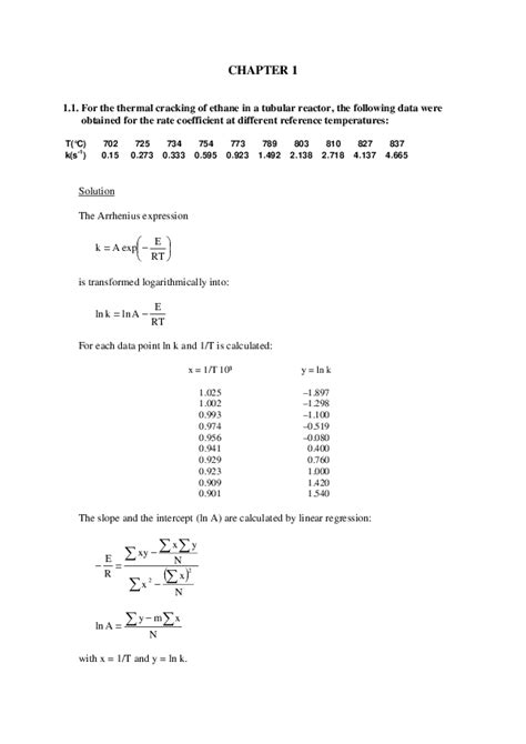 Chemical Reactions Analysis And Design Solution Manual