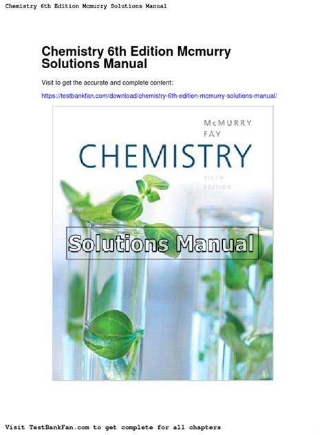 Chemistry 6th Edition Mcmurry Solutions Manual Free