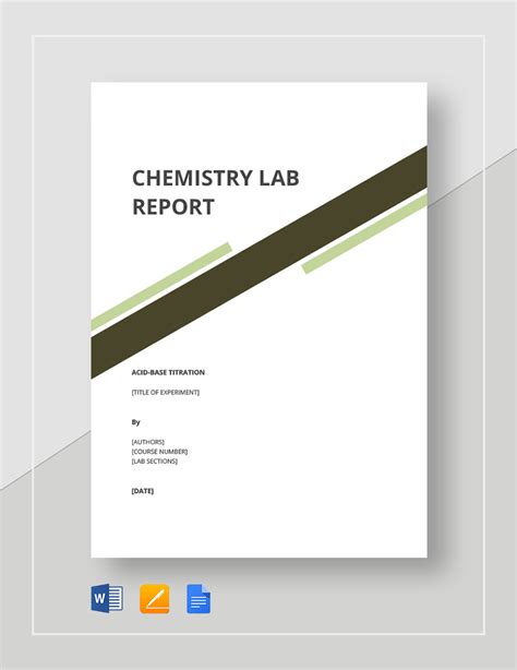 Chemistry Lab Report Template