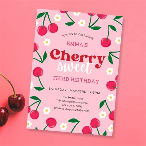 Cherry Invitation Template Free