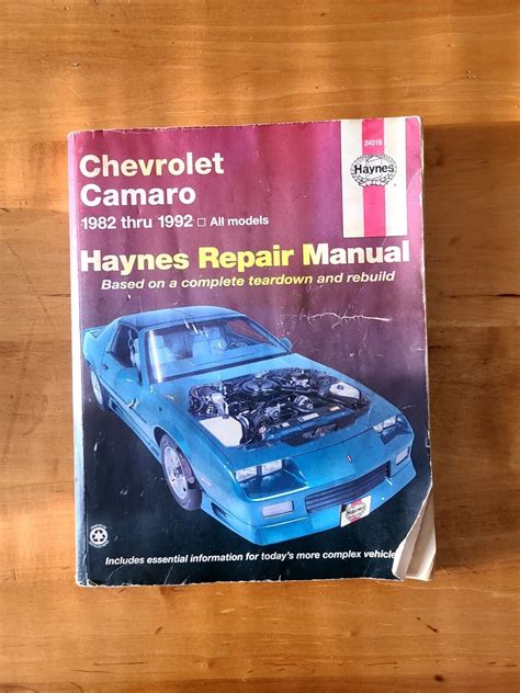 Chevy Camaro Service Repair Manual 1982 1992