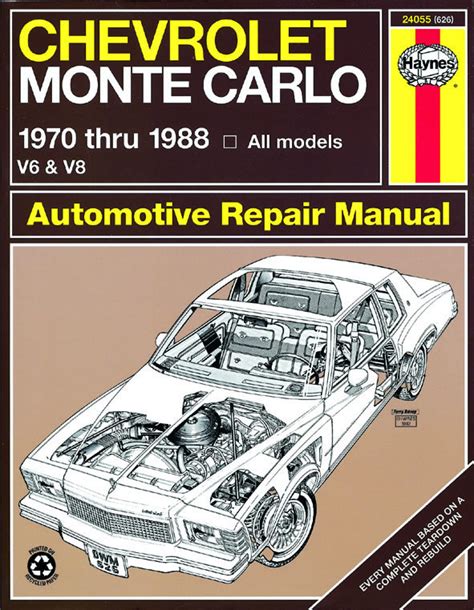 Chevy Monte Carlo 1970 1988 Repair Service Manual