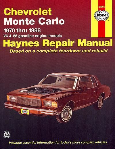 Chevy Monte Carlo 1970 1988 Service Repair Manual