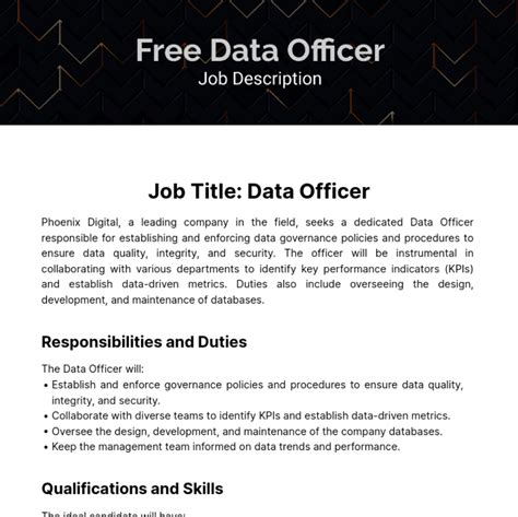 Chief Data Officer Job Description