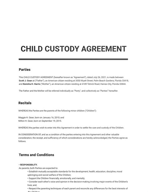 Child Custody Template