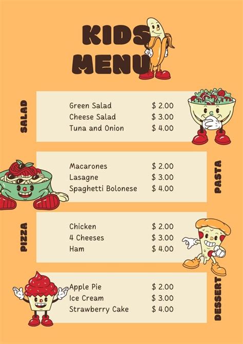 Children's Menu Template