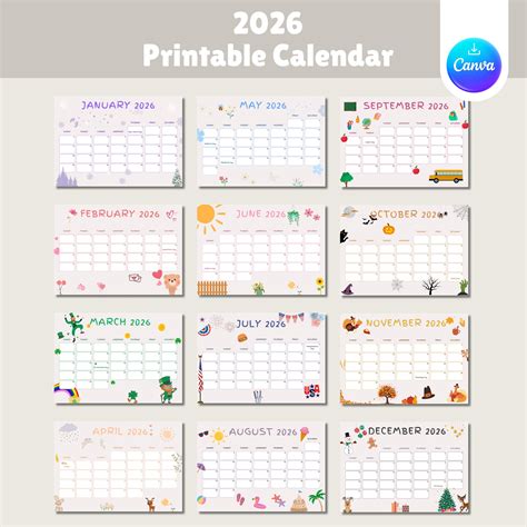 Children's Printable Calendar