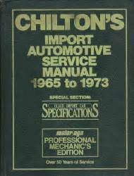 Chiltons Import Auto Service Manual