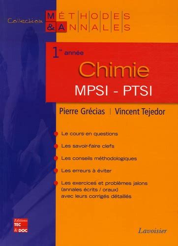 Chimie 1e Annee Mpsi Ptsi Tsi Exercices Corriges By Sylvie - 