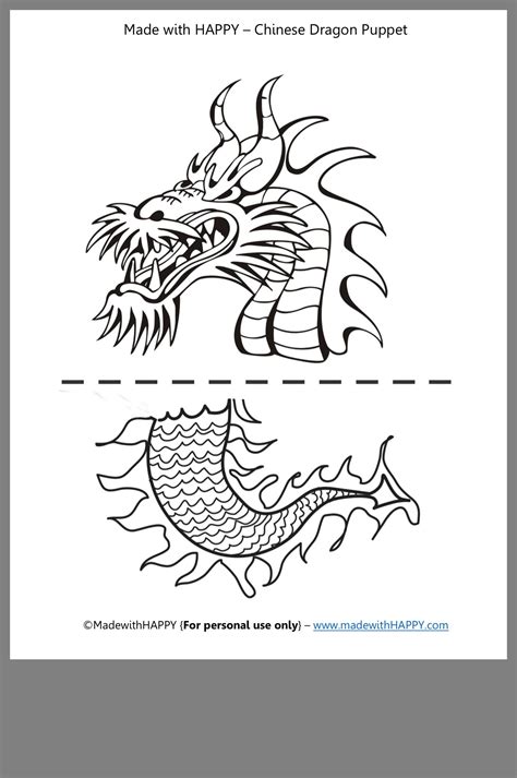 Chinese Dragon Puppet Template