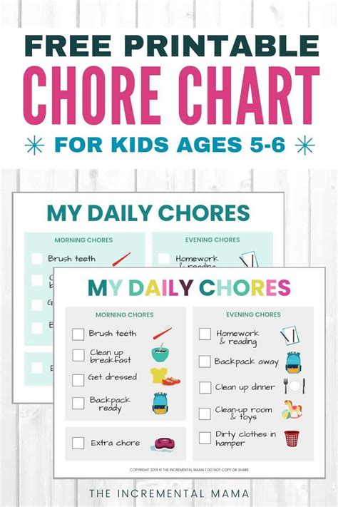 Chore Chart For 5 Year Old
