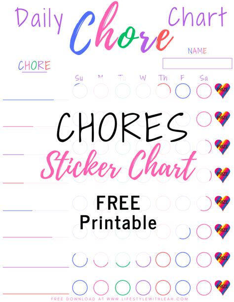 Chores Sticker Chart
