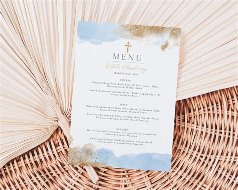Christening Menu Template
