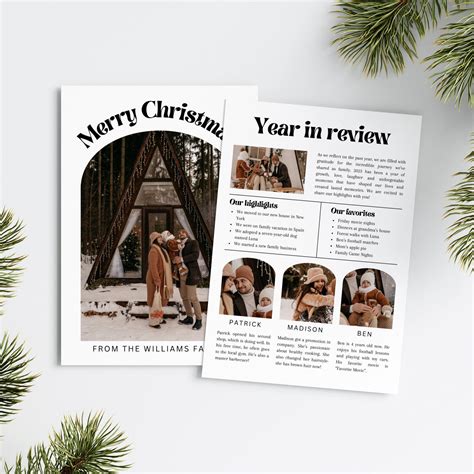 Christmas Card Year In Review Template