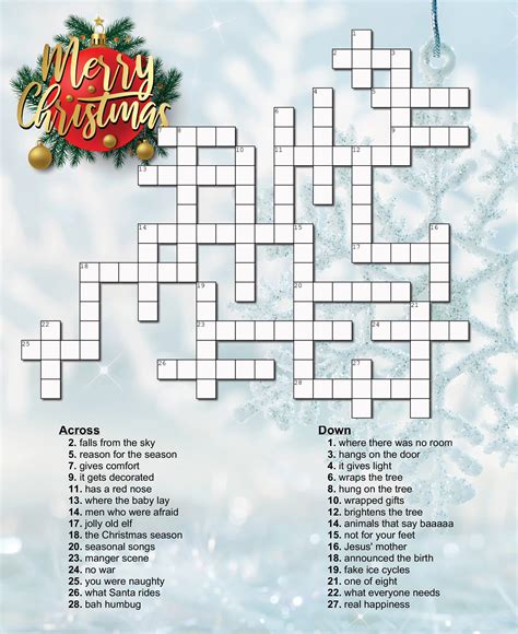 Christmas Crossword Puzzles Free Printable