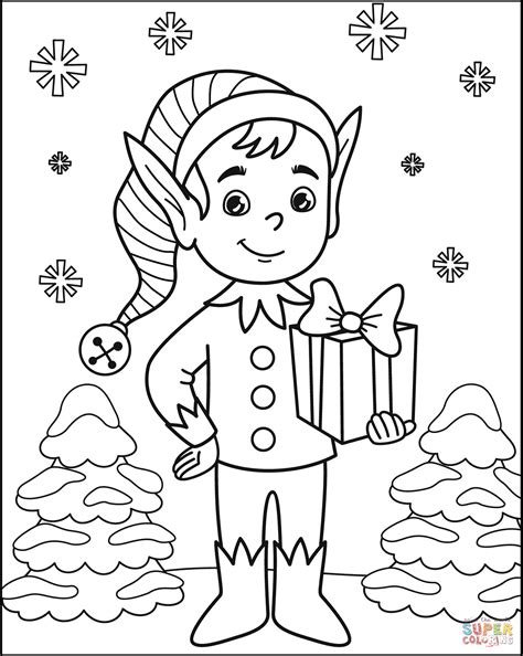 Christmas Elf Coloring Printable