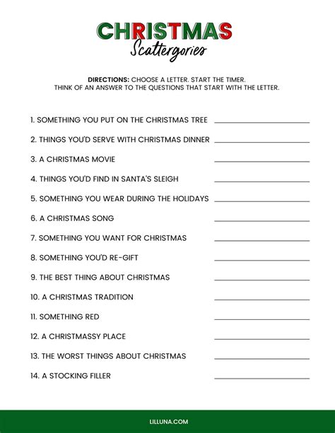 Christmas Game Printables