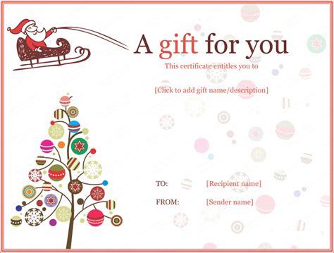 Christmas Gift Card Free Template