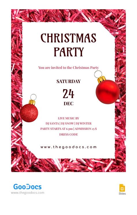 Christmas Invitation Template Google Docs