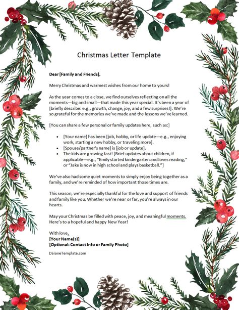 Christmas Letter Template In Word