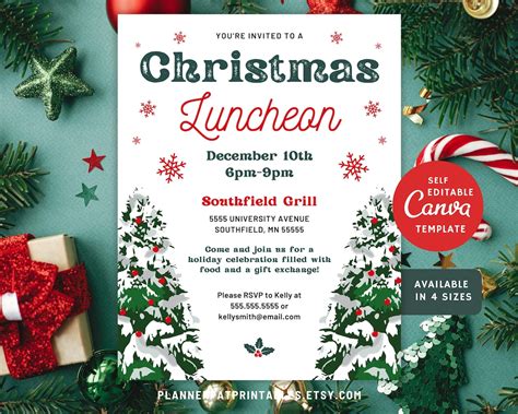 Christmas Luncheon Invitation Template