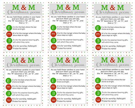 Christmas M M Poem Printable