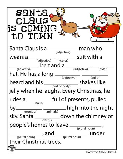 Christmas Mad Libs Printable