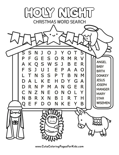 Christmas Religious Word Search Printable