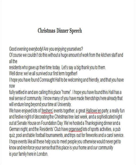 Christmas Speech Template