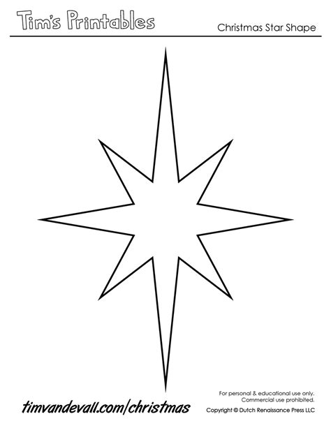 Christmas Star Template Free