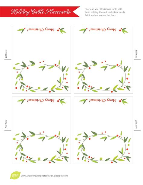 Christmas Table Name Tags Printable Free