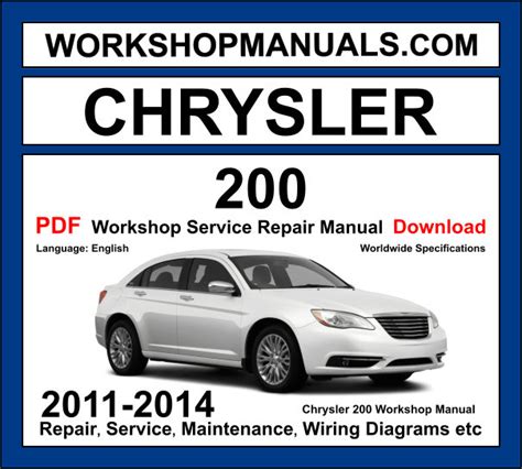 Chrysler 200 2011 2014 Repair Service Manual