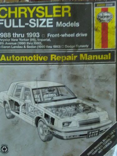 Chrysler Fifth Avenue 1990 1993 Repair Service Manual