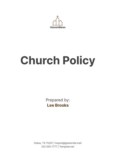 Church Policy Template
