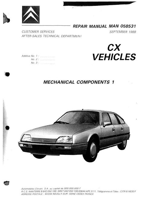 Citroen Cx 1988 Repair Service Manual