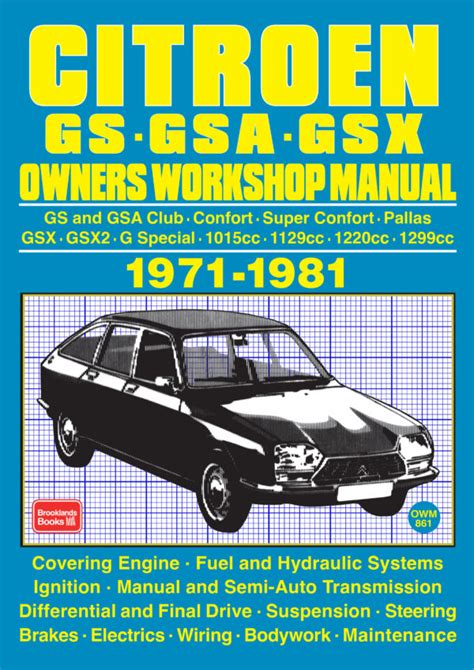 Citroen Gs Gsa 1971 Repair Service Manual