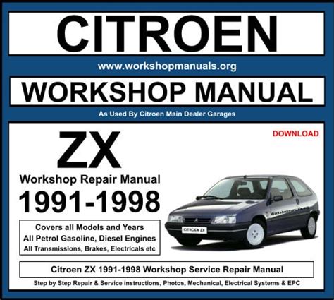 Citroen Zx Workshop Service Repair Manual Download 1991 1998