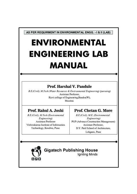 Civil Engineering Lab Manual For Environmental