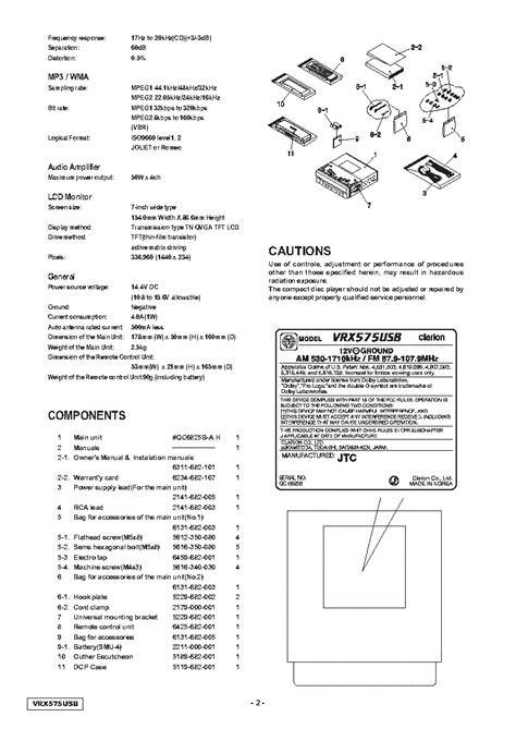 Clarion Vrx575usb Wiring Diagram