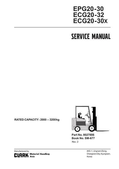 Clark Epg20 30 Ecg20 32 Ecg20 30x Forklift Workshop Service Repair Manual Download