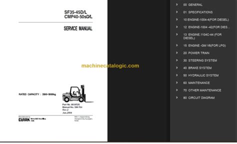 Clark Sf35 45d L Cmp40 50sd L Forklift Service Repair Workshop Manual Download 2