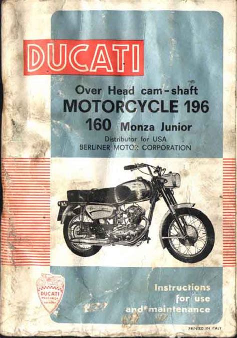 Classic Ducati 160 196 Monza Service Workshop Repair Manual