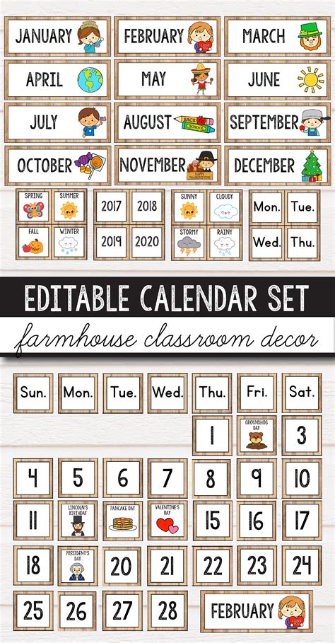 Classroom Calendar Printable