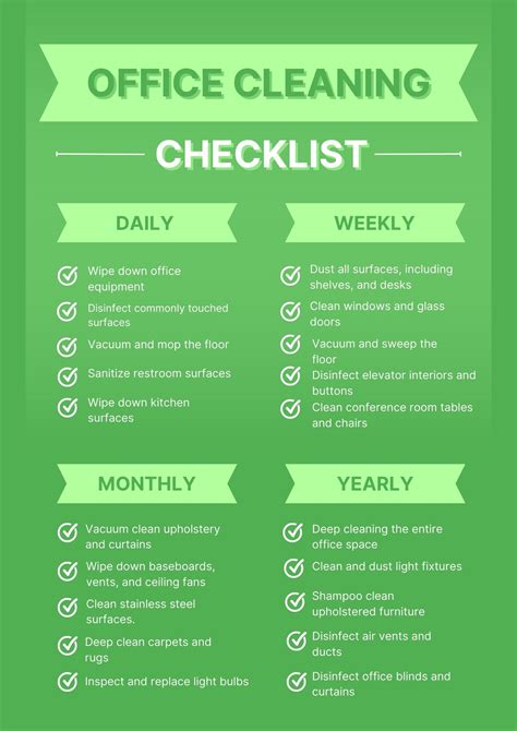 Cleaning Schedule Template For Office