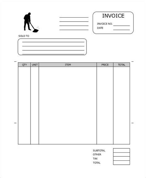 Cleaning Service Invoice Template Free