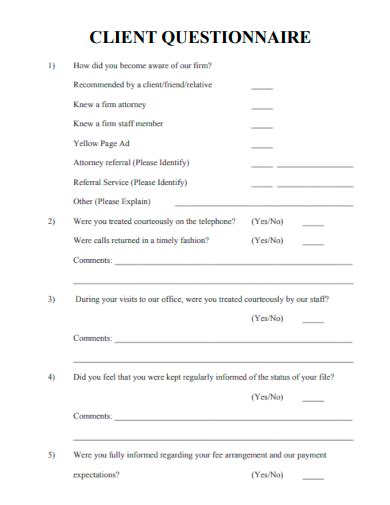 Client Questionnaire Template