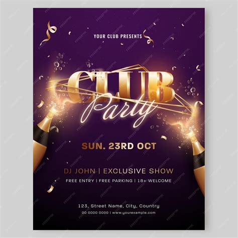 Club Invitation Card Template