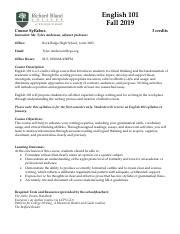 Col Writing Fall 2019 Course Catalog