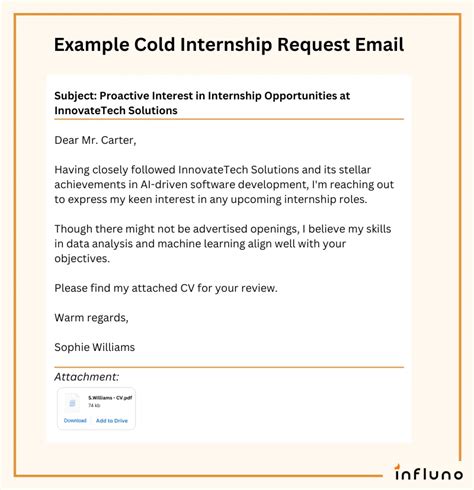 Cold Email Template For Internship
